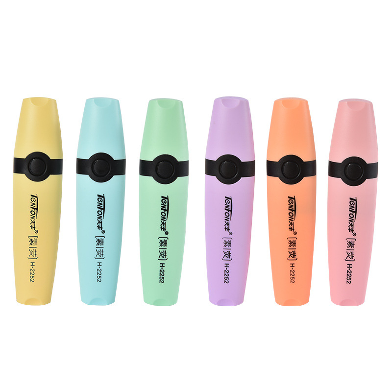 6 Pcs/set Pastel  Flat Single  - Pastel Highlighter Set Double Ended 评论和价格