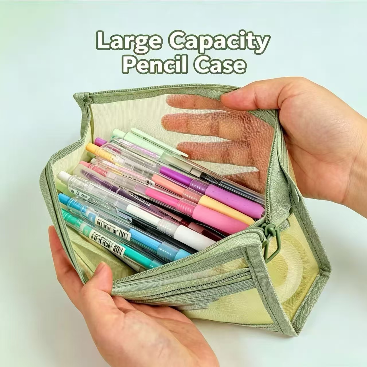Double Layer Clear Mesh Pencil - Clear Mesh Pencil Pouch For Exam 评论和价格