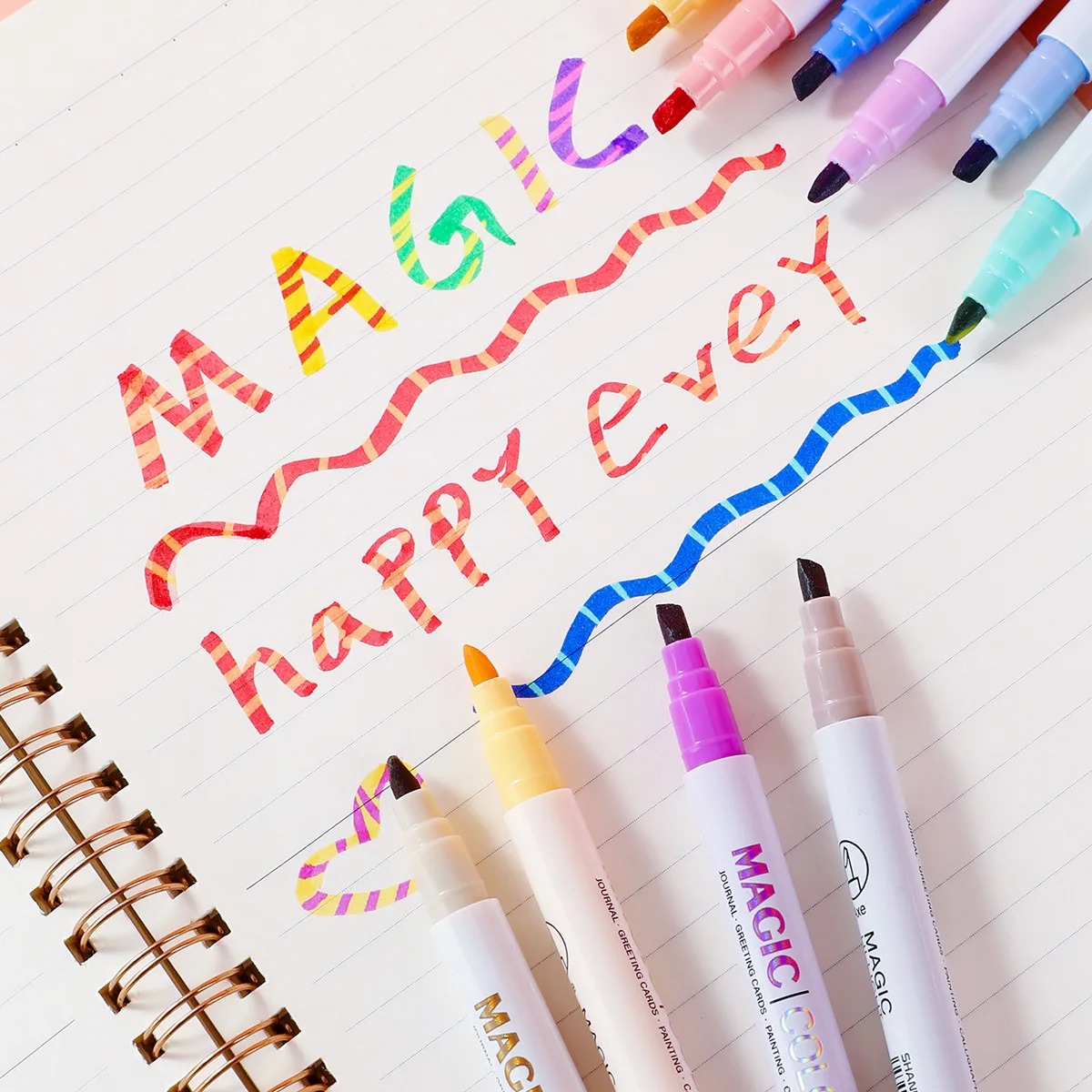 12pcs Double-ended Magic Color - Pastel Highlighter Set Double Ended 评论和价格