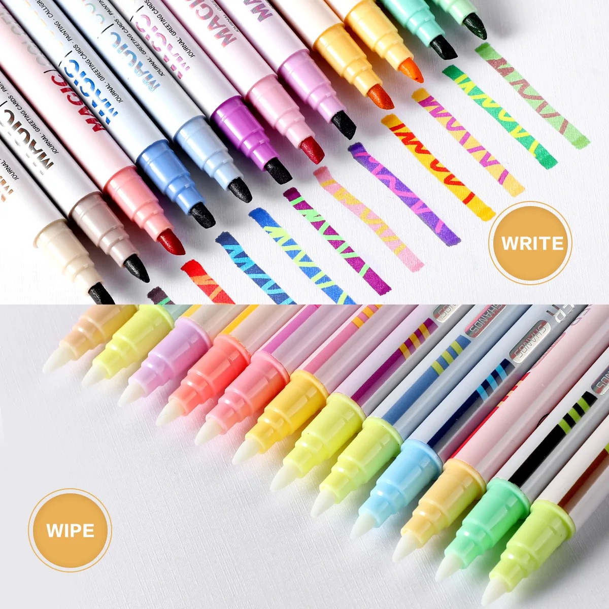 12pcs Double-ended Magic Color - Pastel Highlighter Set Double Ended 评论和价格