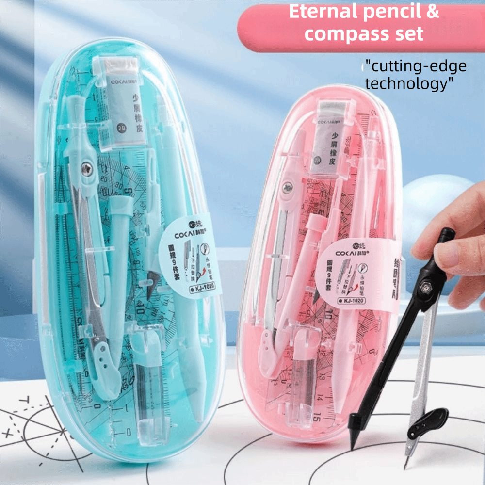 9Pcs/Set Straight Ruler Math G - Math Geometry Set With Compass 评论和价格