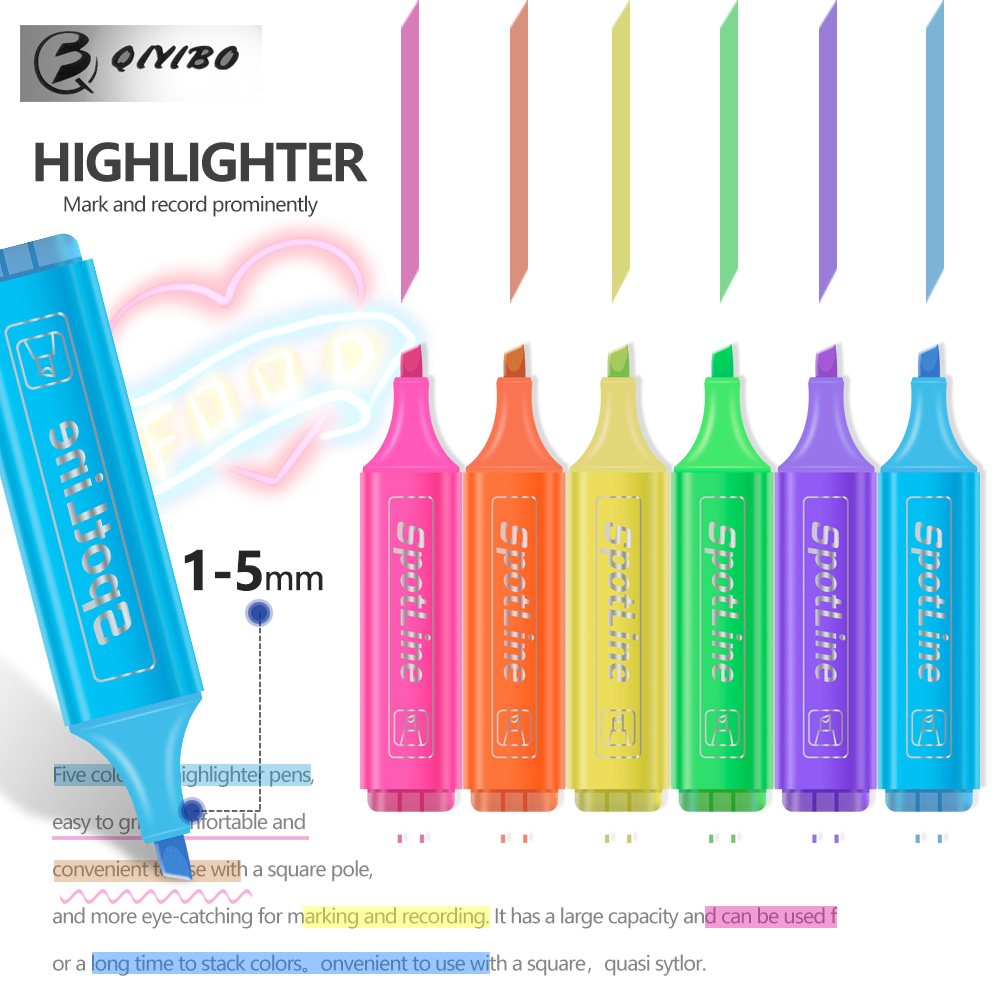 4/6 Pcs/set Pastel Flat Single - Pastel Highlighter Set Double Ended 评论和价格