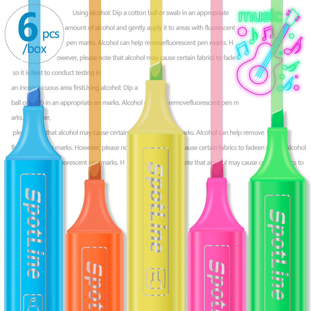 4/6 Pcs/set Pastel Flat Single - Pastel Highlighter Set Double Ended 评论和价格