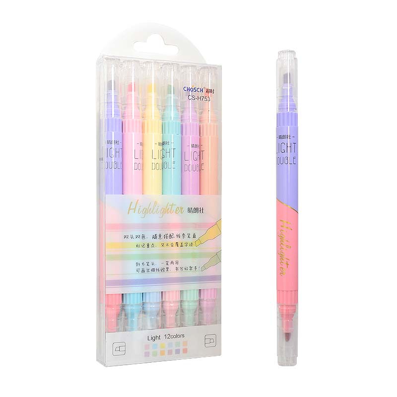 6 PCS Double Tip Highlighter P - Pastel Highlighter Set Double Ended 评论和价格