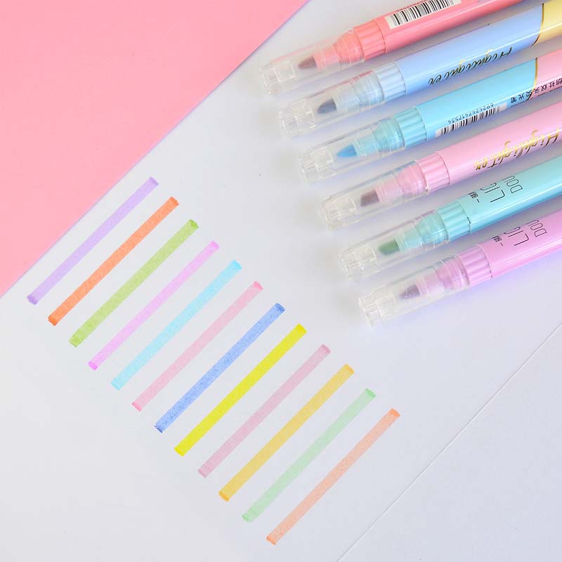 6 PCS Double Tip Highlighter P - Pastel Highlighter Set Double Ended 评论和价格