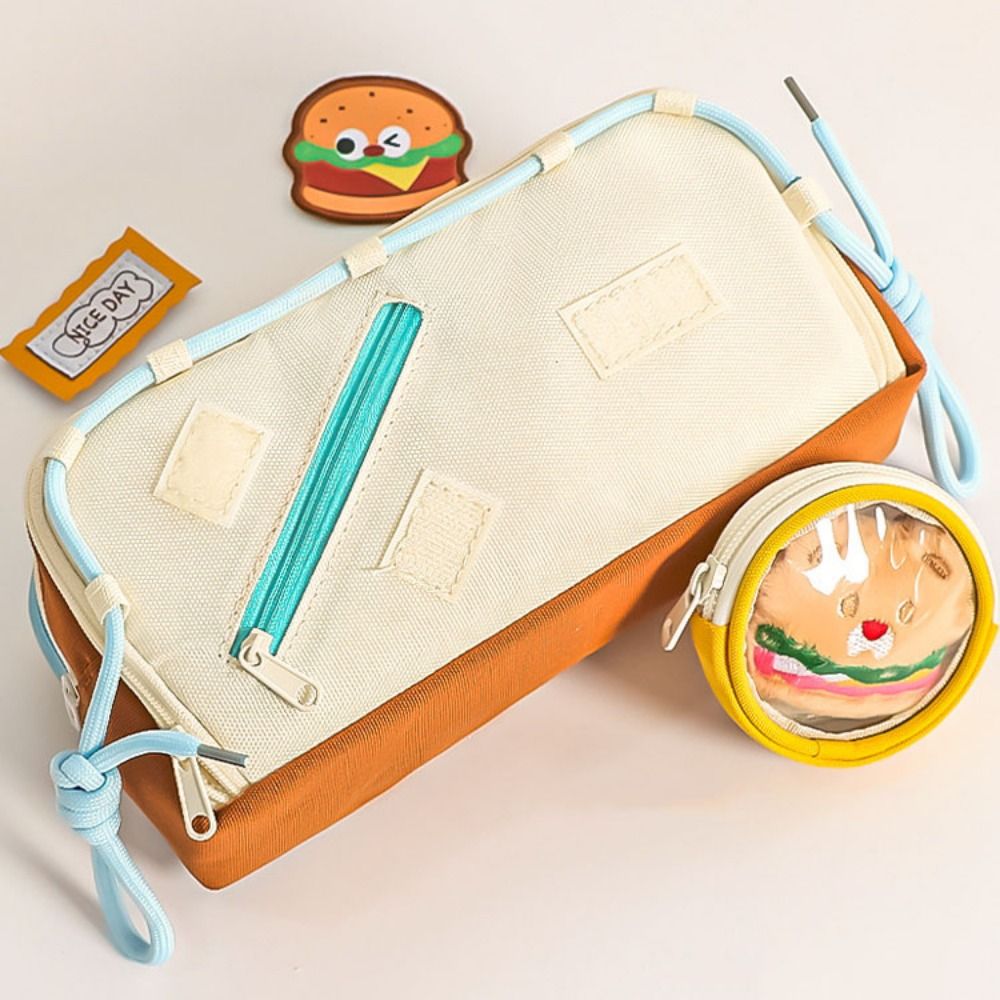 Large Capacity Hamburger Penci - Aesthetic Large Pencil Case Pouch 评论和价格