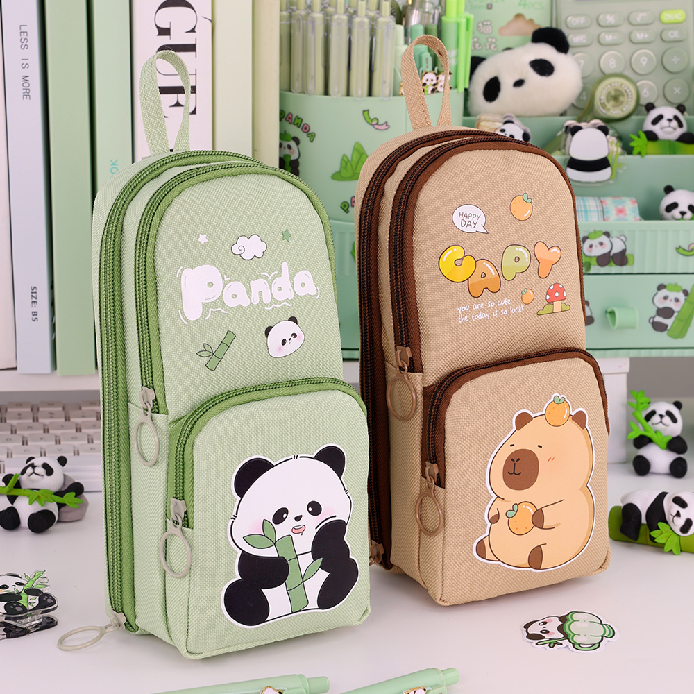 Cute Cartoon Capybara Pencil C - Aesthetic Large Pencil Case Pouch 评论和价格