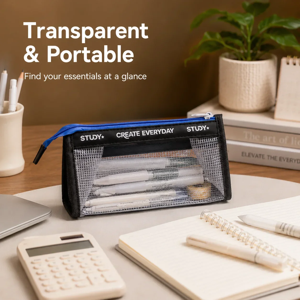 Clear Pencil Case, Large Capac - Aesthetic Large Pencil Case Pouch 评论和价格