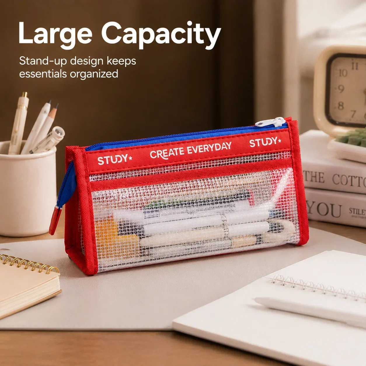 Clear Pencil Case, Large Capac - Aesthetic Large Pencil Case Pouch 评论和价格