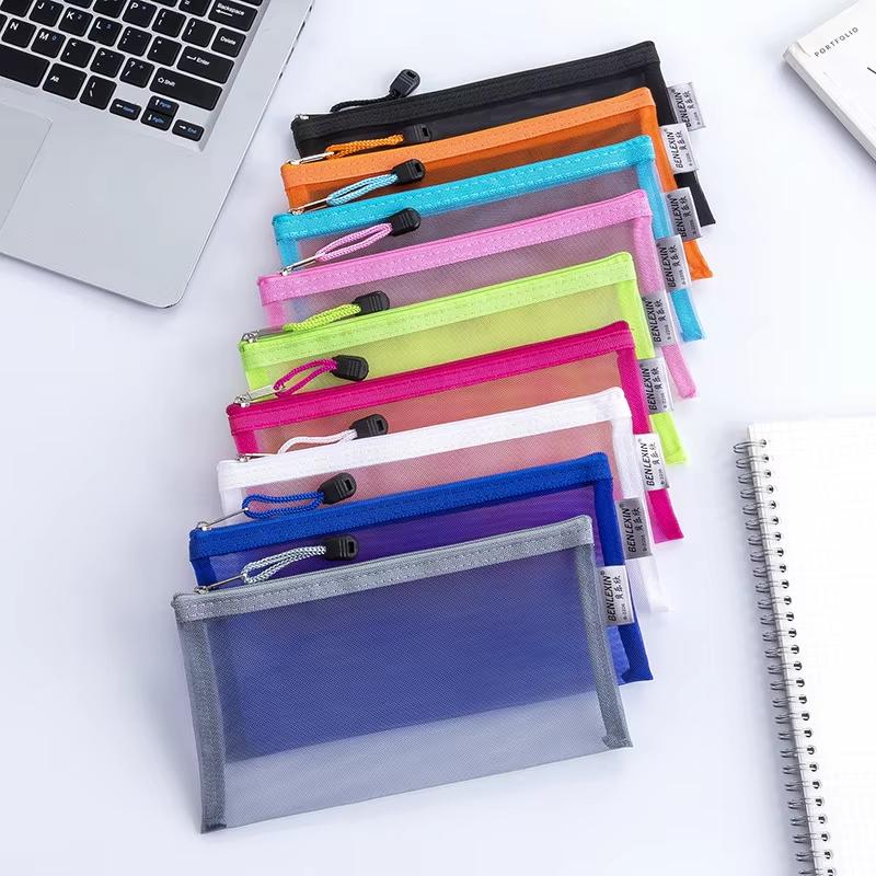 NEW Durable Zipper Mesh Pencil - Clear Mesh Pencil Pouch For Exam 评论和价格