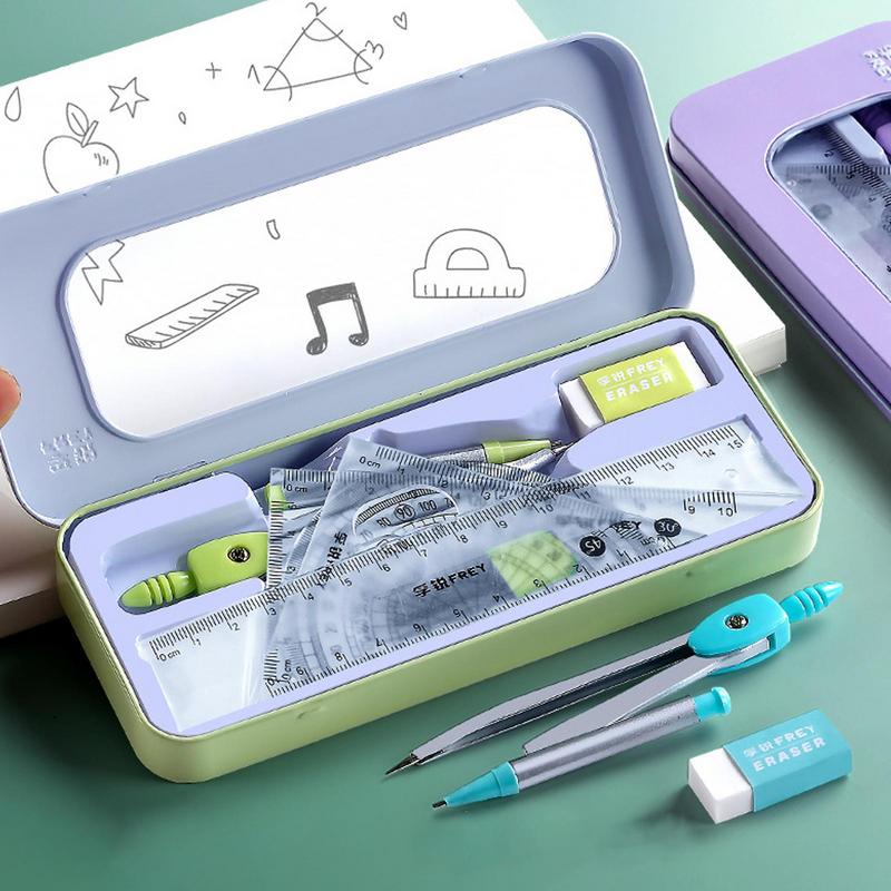 Protractor And Compass Set Mat - Math Geometry Set With Compass 评论和价格