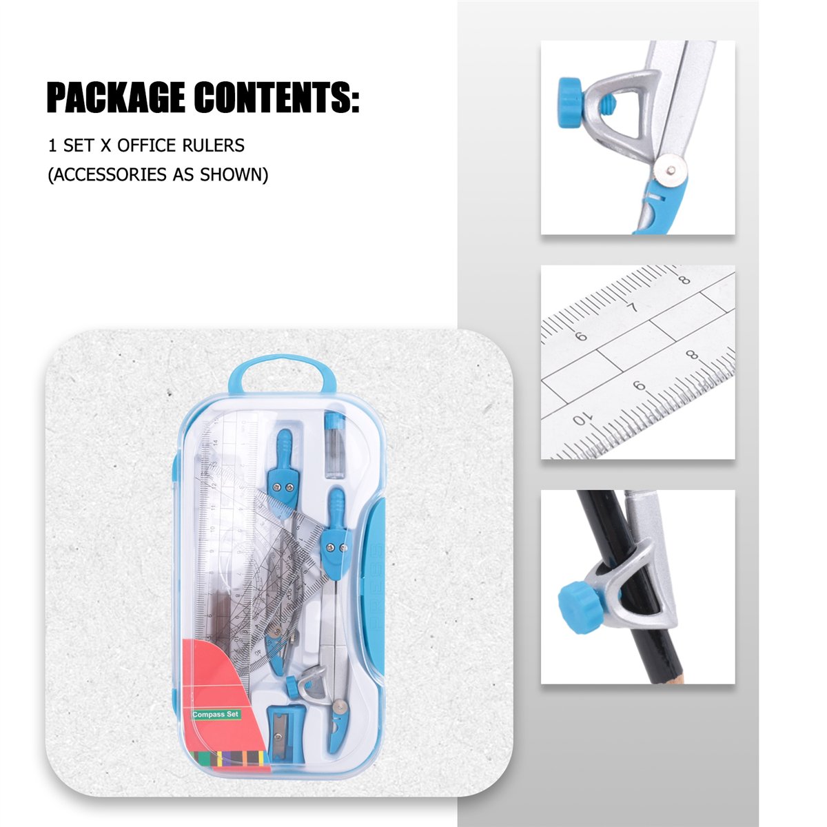 MALL Geometry Compass Set 10Pc - Math Geometry Set With Compass 评论和价格