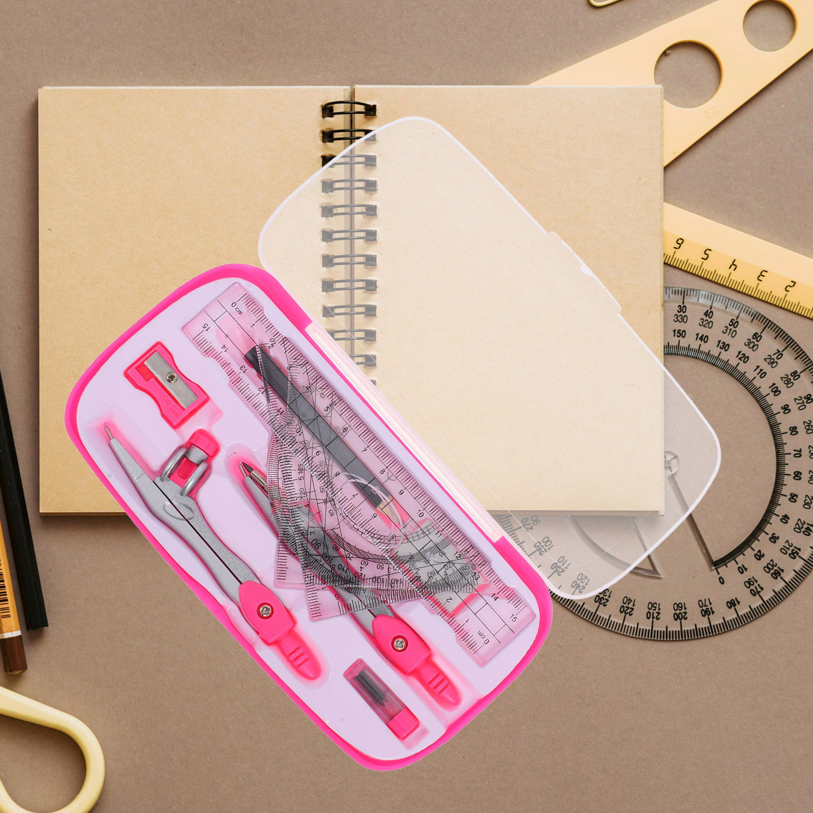1Set Lightweight Portable Comp - Math Geometry Set With Compass 评论和价格