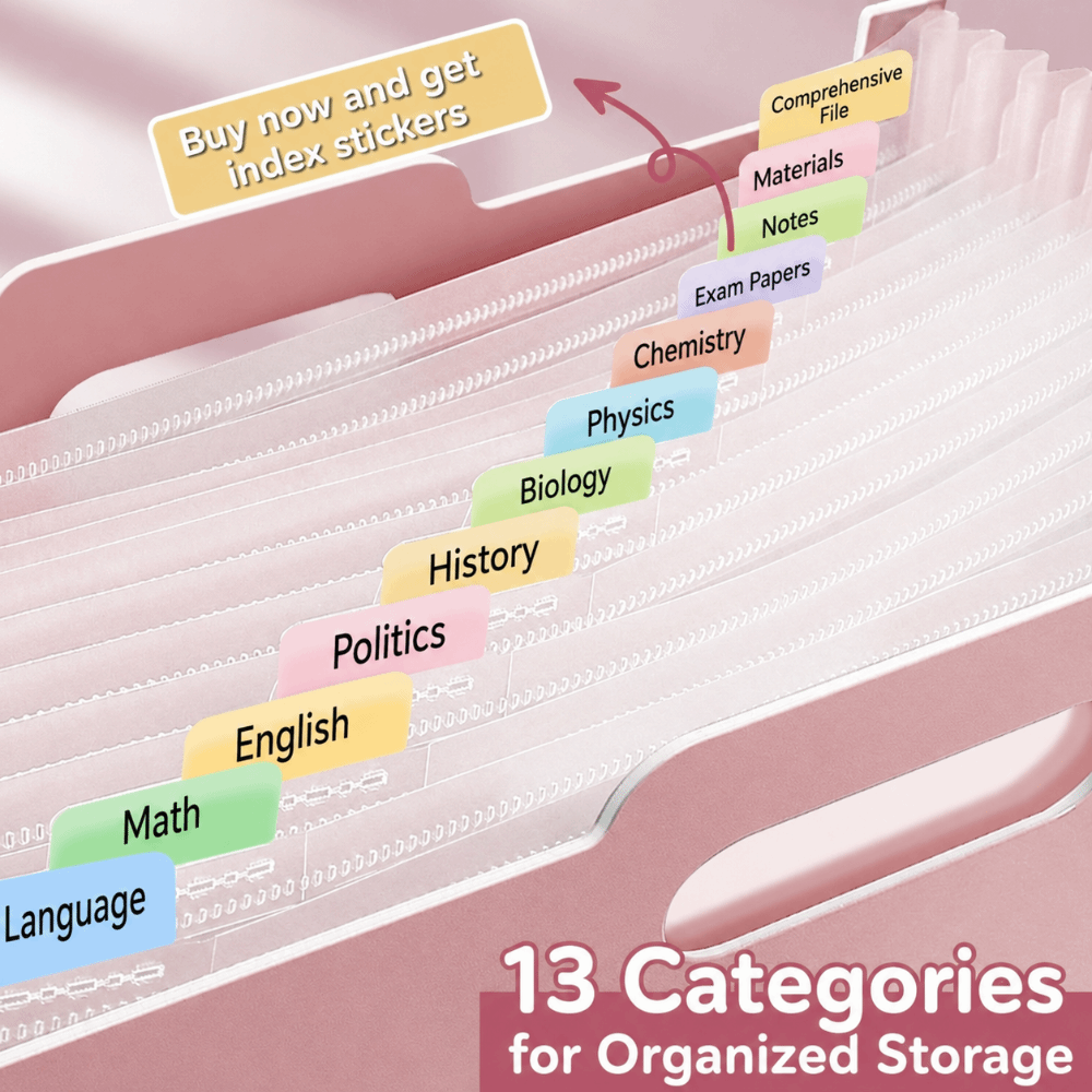 13 Pockets Expanding File Fold - Expandable Accordion File Folder 13 Pockets 评论和价格