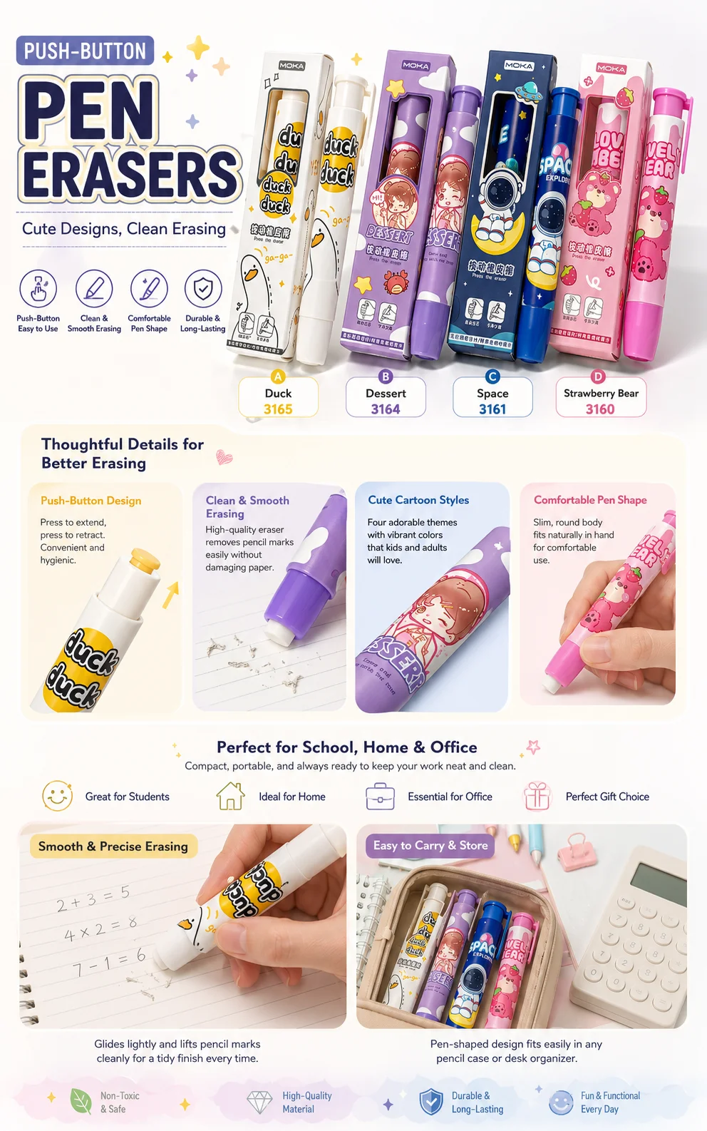 Click Eraser Pen, Retractable  - Retractable Eraser Pen Click 评论和价格