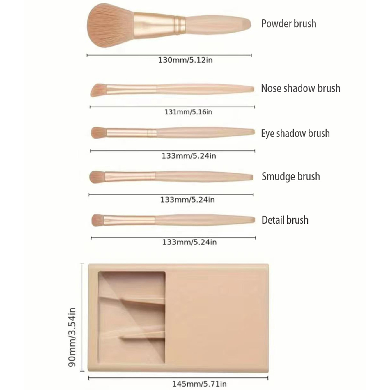 5pcs Cosmetic Brush Kit With M - Writing Tools 评论和价格