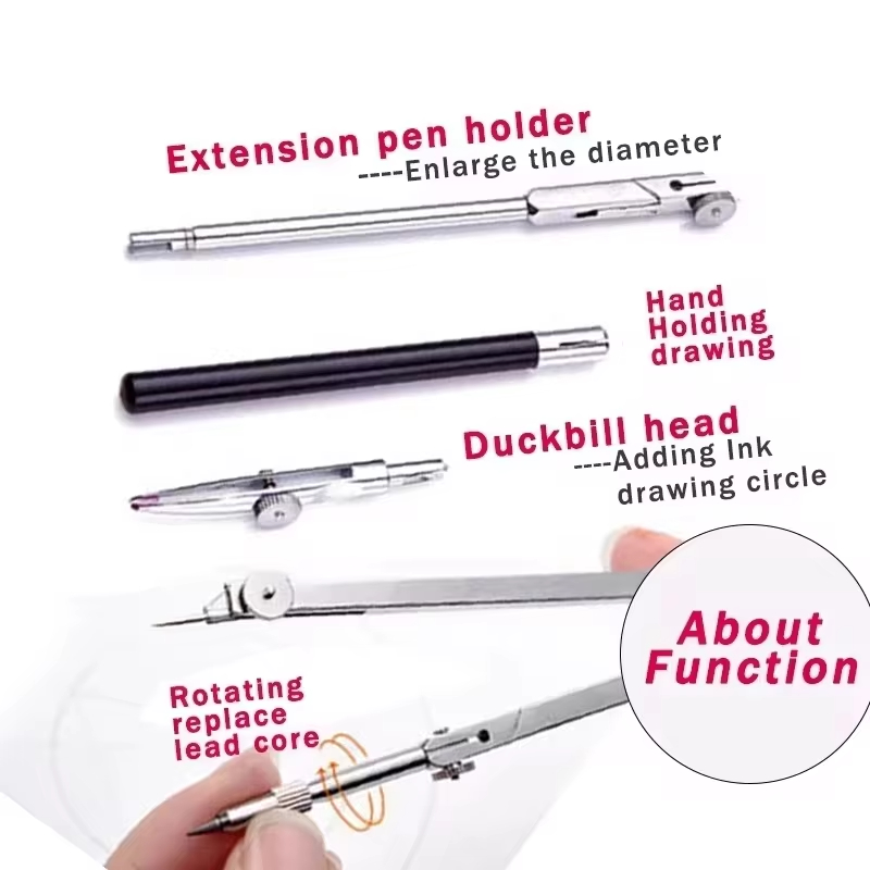 Stainless Steel Multifunctiona - Math Geometry Set With Compass 评论和价格