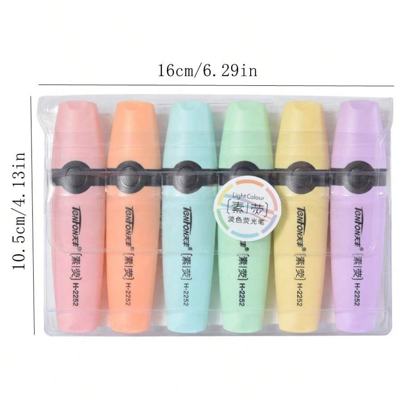 6 Pcs/set Highlighter Pastel C - Pastel Highlighter Set Double Ended 评论和价格