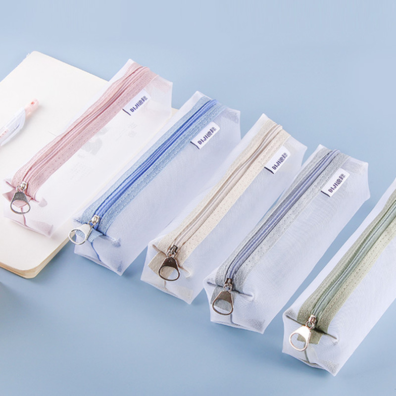 Clear Transparent Nylon Mesh P - Clear Mesh Pencil Pouch For Exam 评论和价格