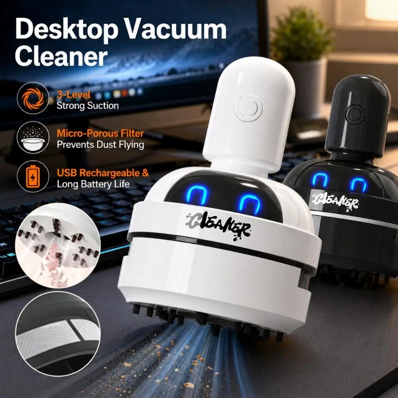 Desktop Cleaner Vacuum Cleaner - Mini Desktop Vacuum Cleaner For Eraser Dust 评论和价格