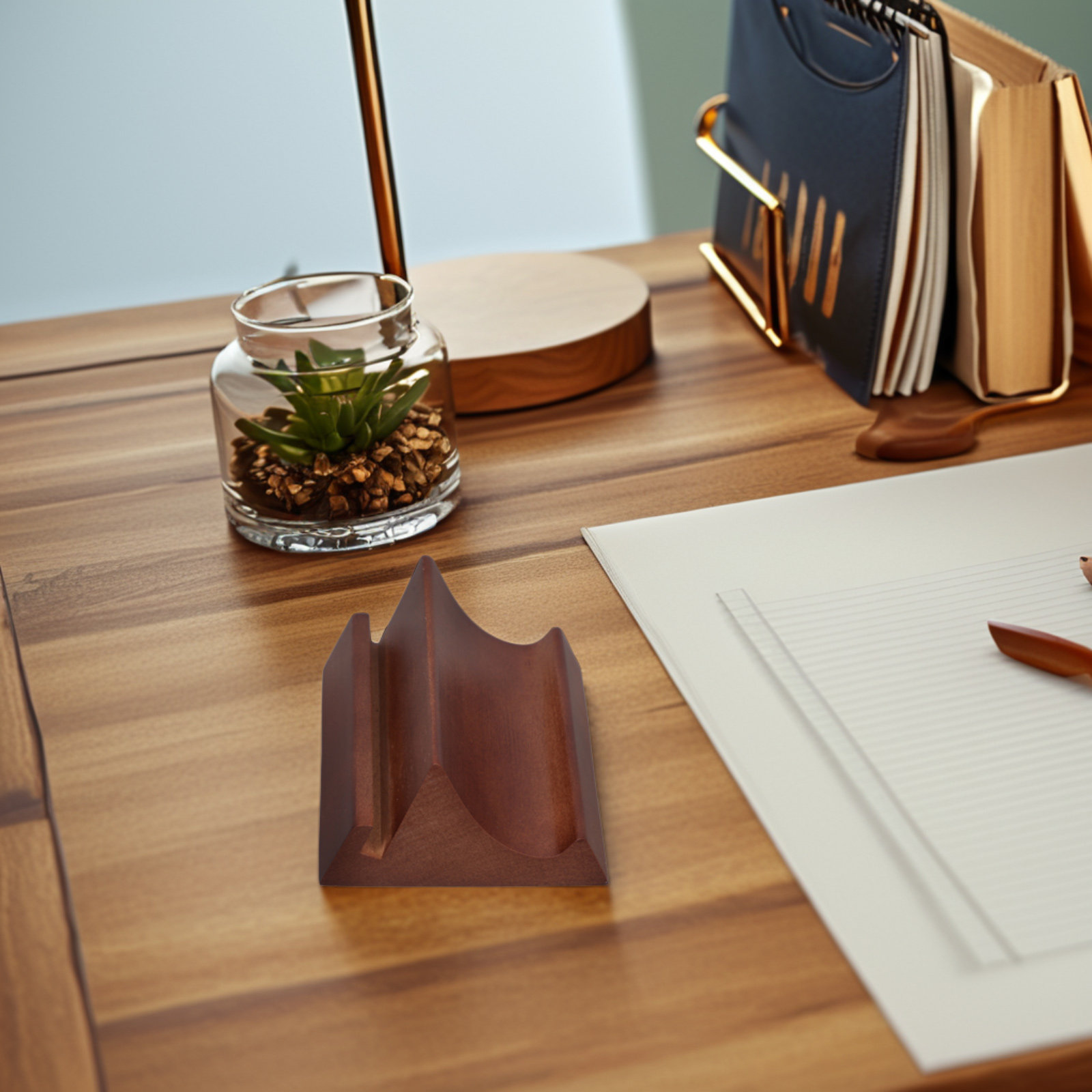 Wooden Dual Slot Phone and Cal - Desk Accessories 评论和价格