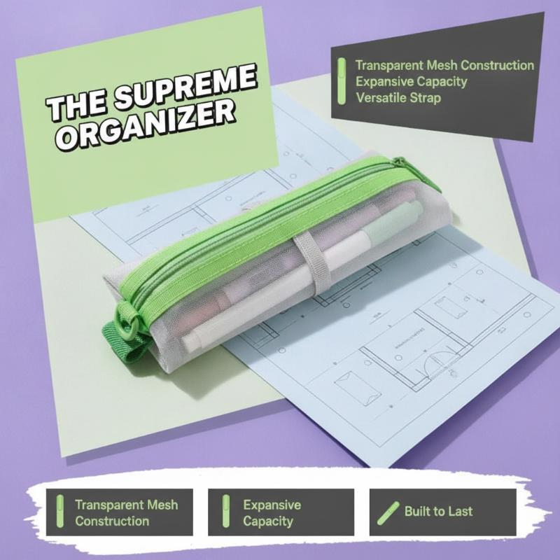 Transparent Mesh Pencil Pouch  - Clear Mesh Pencil Pouch For Exam 评论和价格