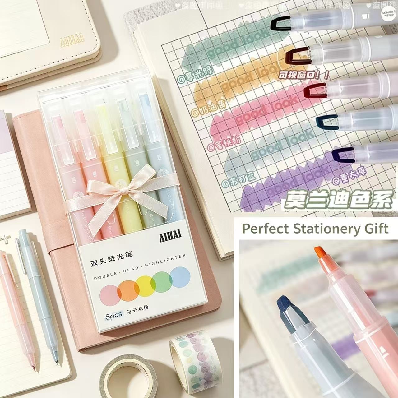 5-25 Colors/Set Double Unique  - Pastel Highlighter Set Double Ended 评论和价格